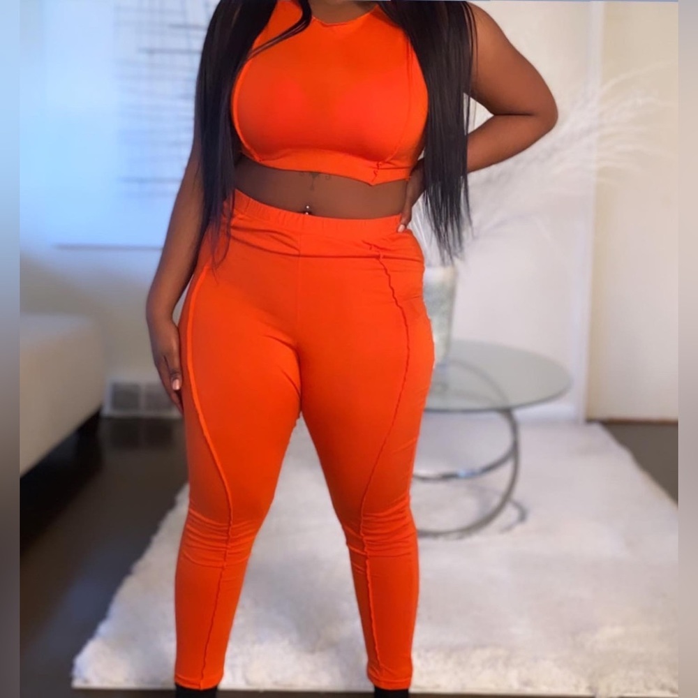 Red two piece pants set